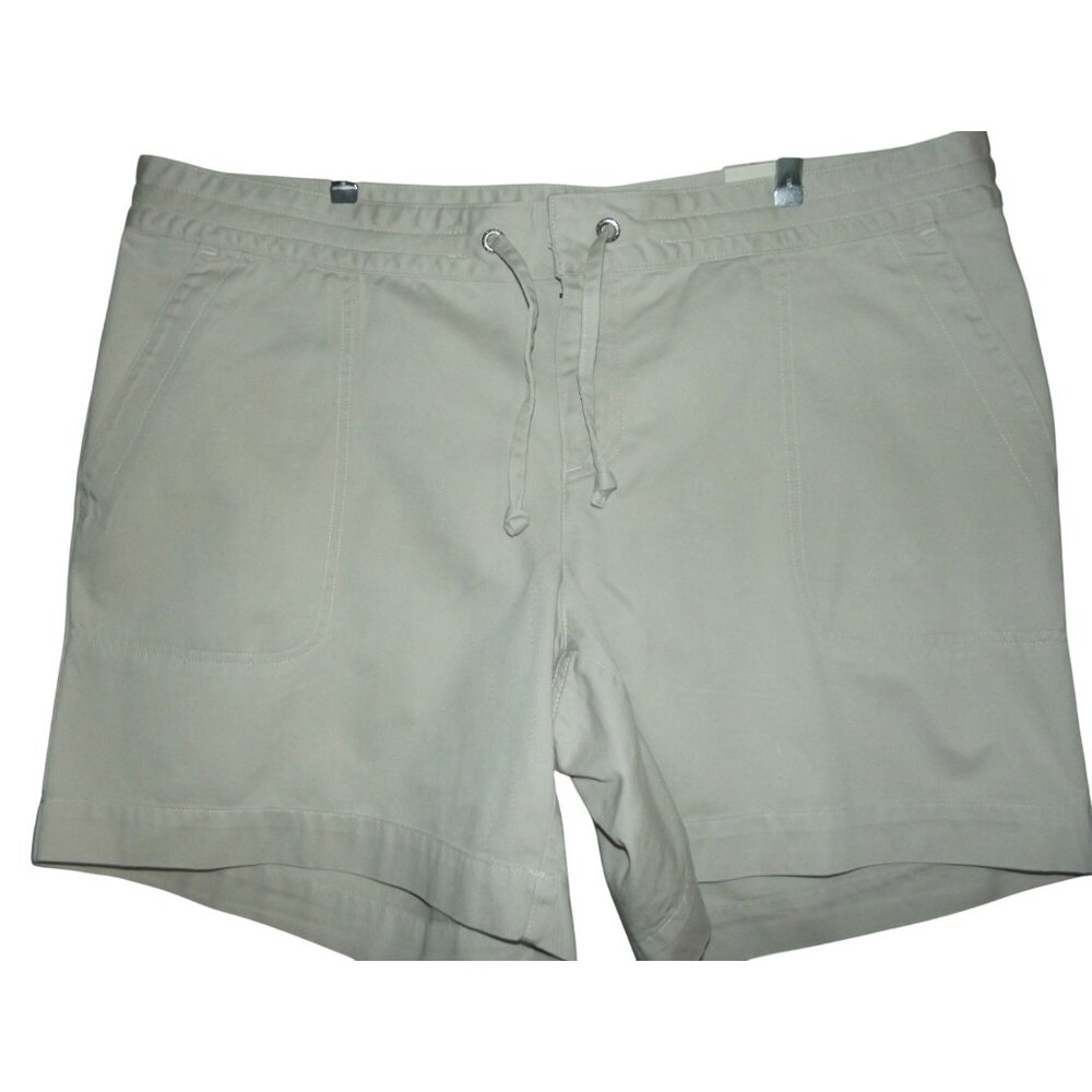 Tommy Hilfiger Shorts Womens Size 18 x 7" Beige 100% Cotton zipper drawstring